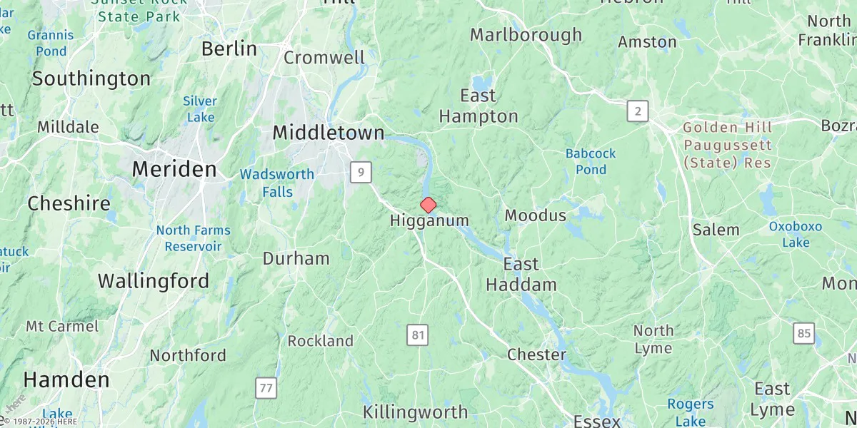 Map preview for Higganum Creek