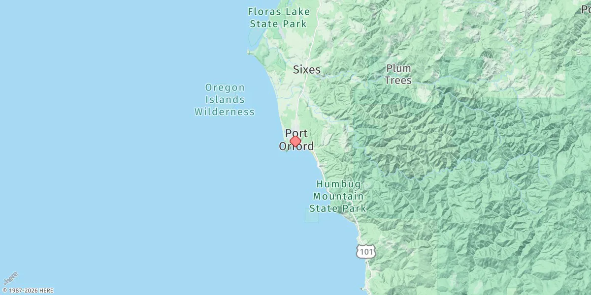 Map preview for Port Orford