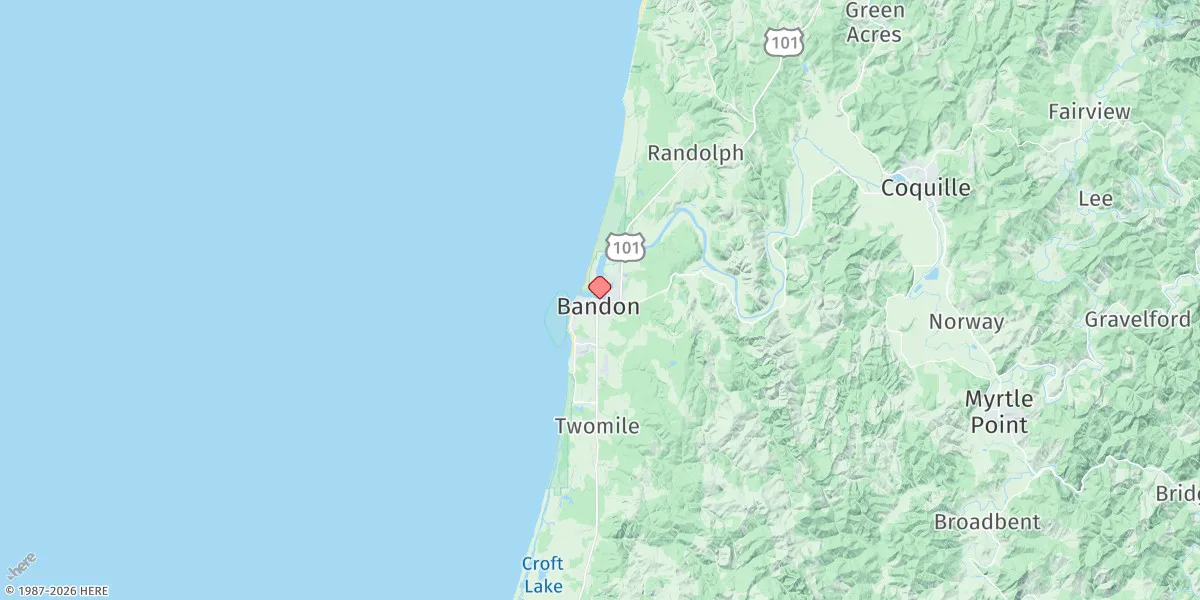 Map preview for Bandon, Coquille River