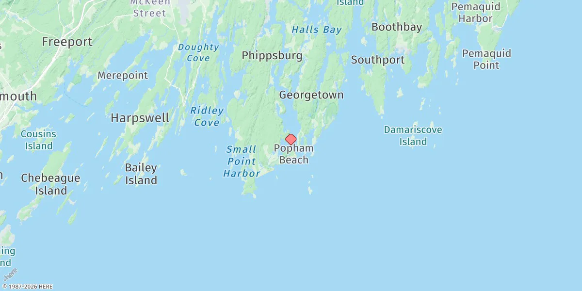 Map preview for Fort Popham, Hunniwell Point