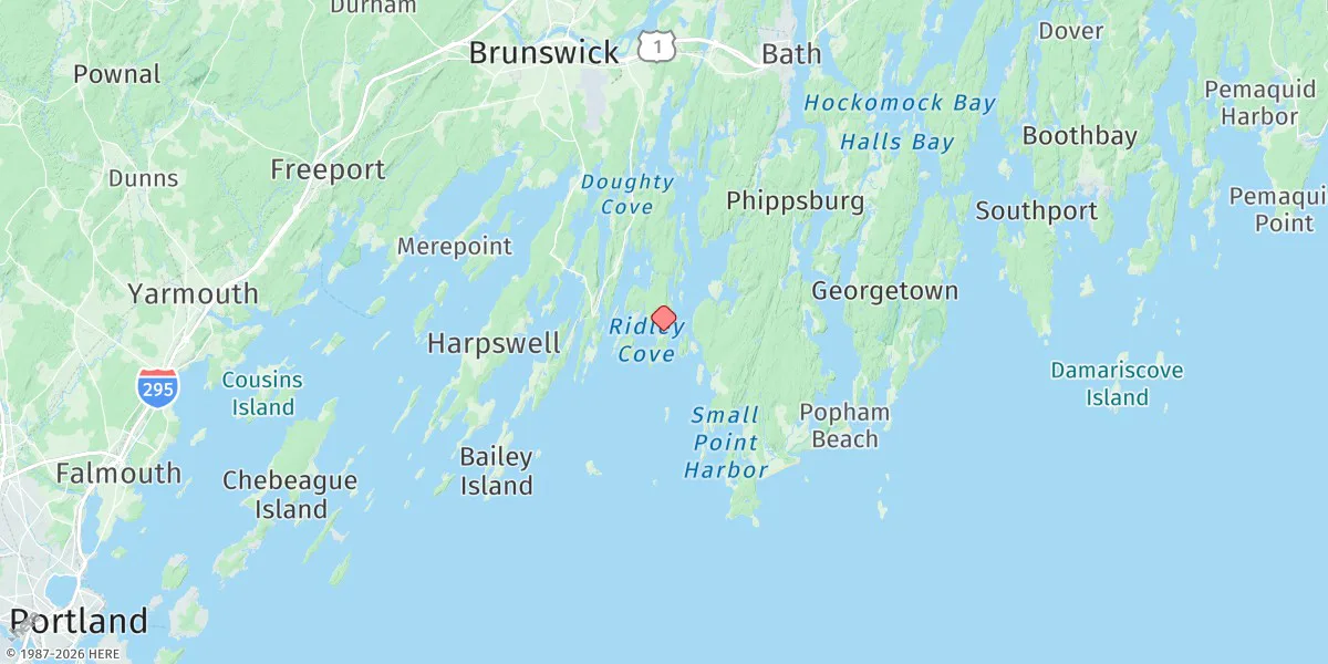 Map preview for Cundy Harbor, New Meadows River