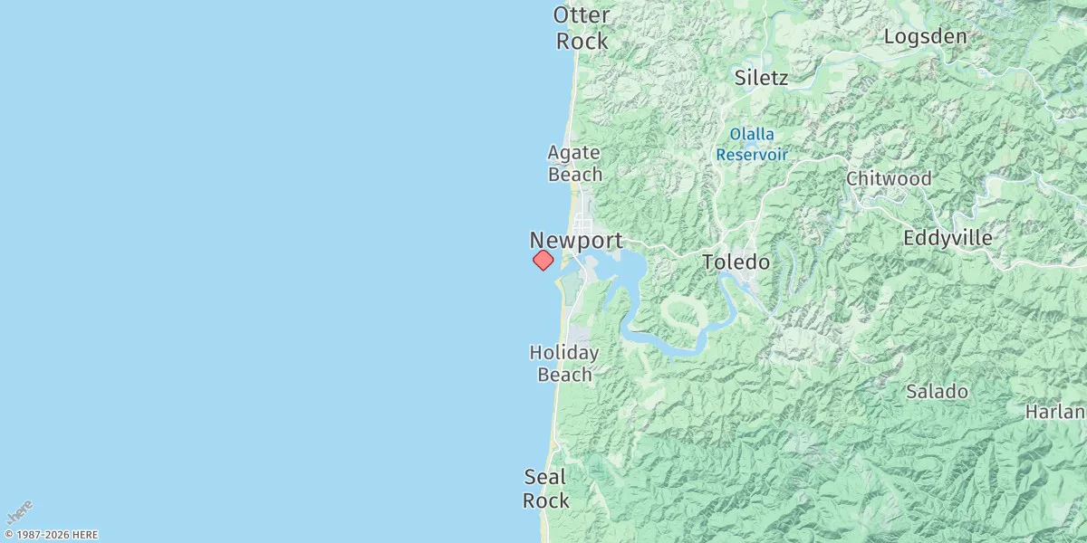 Map preview for Bar At Entrance, Yaquina Bay, Oregon