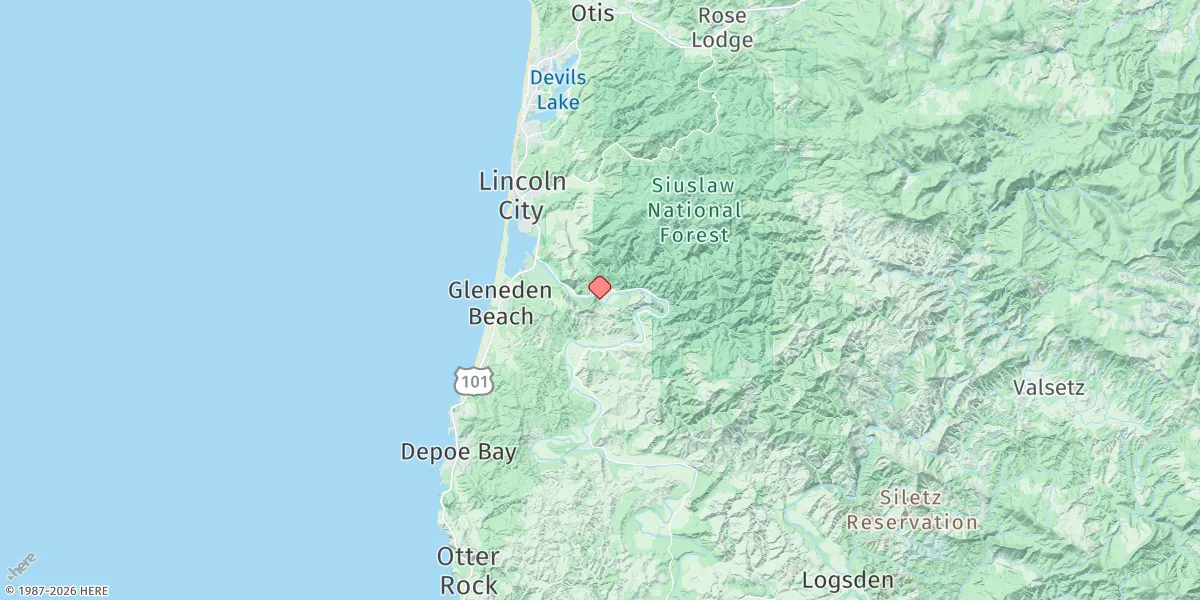 Map preview for Chinook Bend, Siletz River