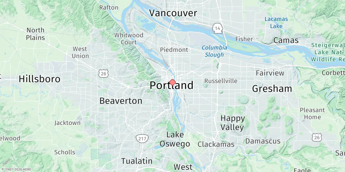 Map preview for Portland Morrison Street Bridge