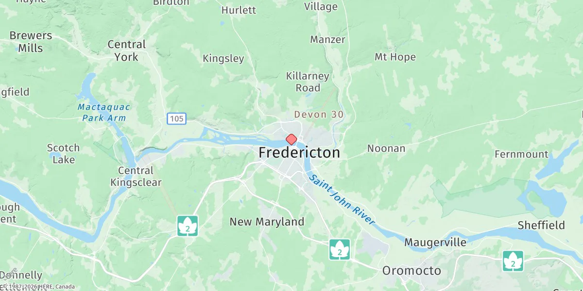 Map preview for Fredericton