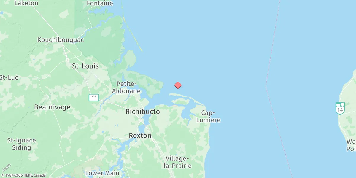 Map preview for Richibucto Bar