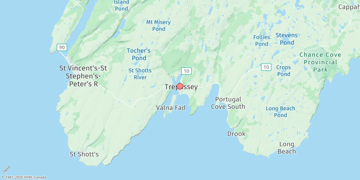 Map preview for Trepassey Harbour