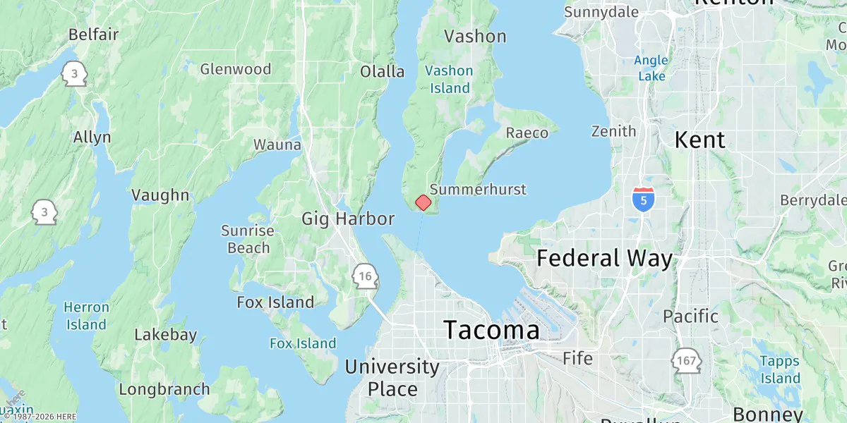 Map preview for Tahlequah, Neil Pt., Dalco Passage, Vashon I.