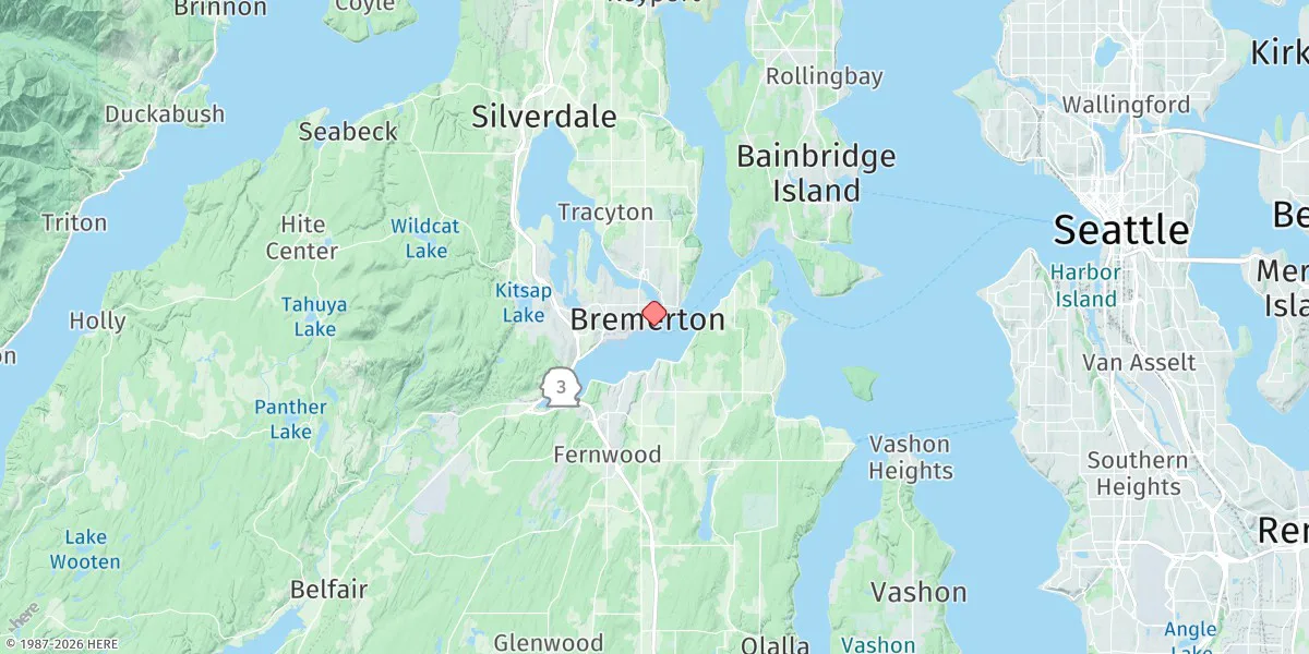 Map preview for Bremerton, Sinclair Inlet, Port Orchard