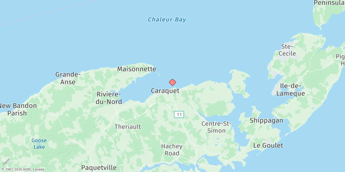 Map preview for Caraquet