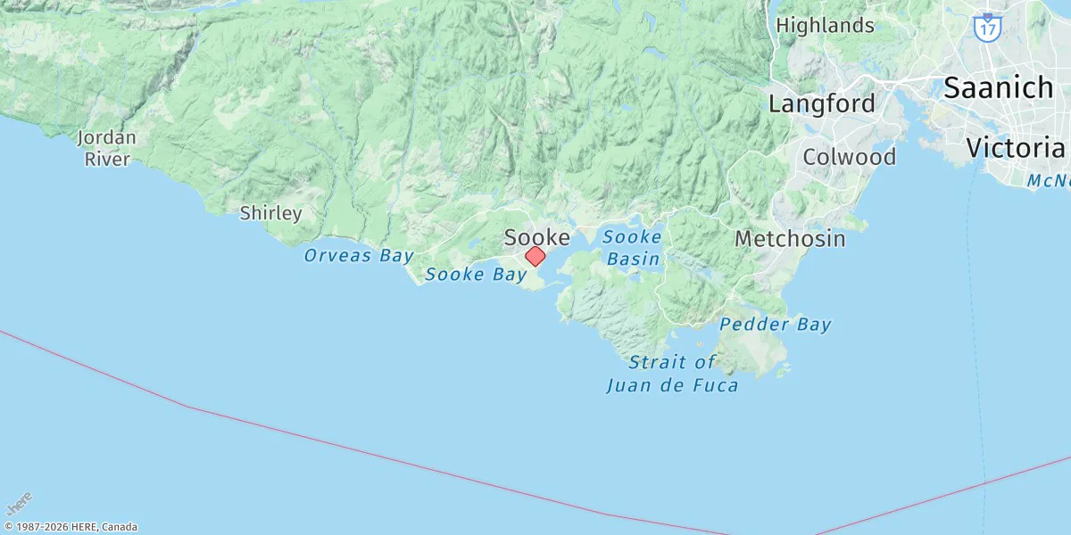 Map preview for Sooke