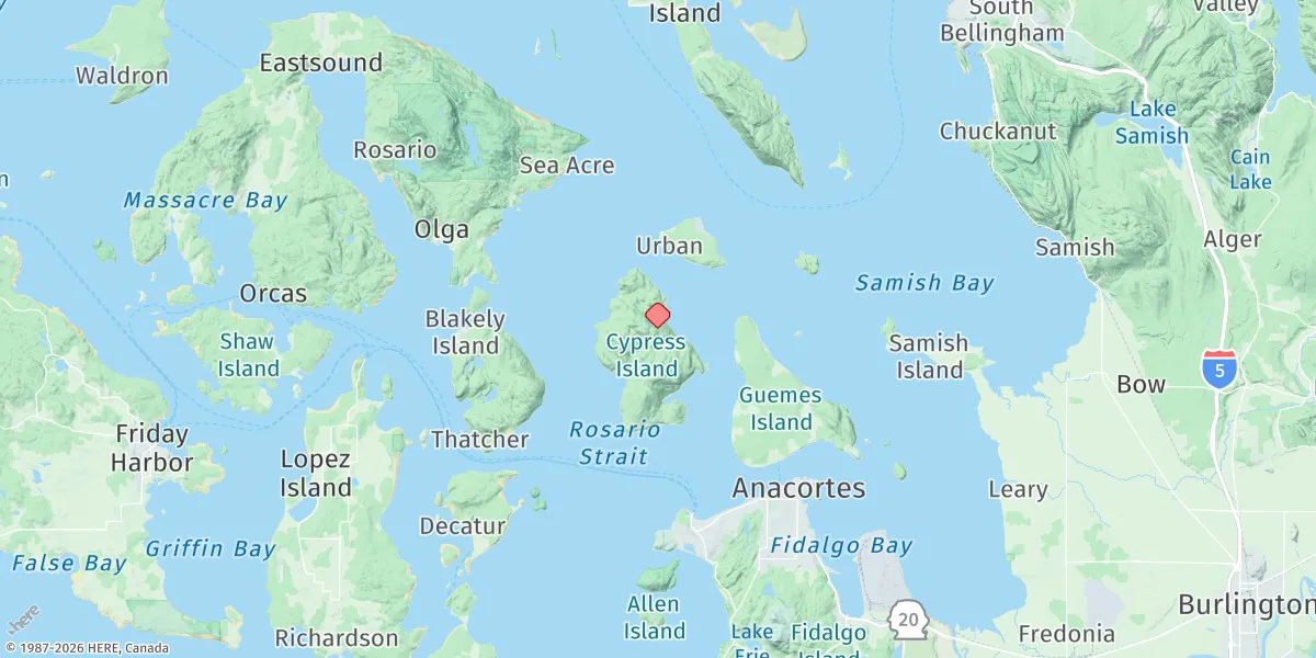 Map preview for Eagle Harbor, Cypress Island, Washington