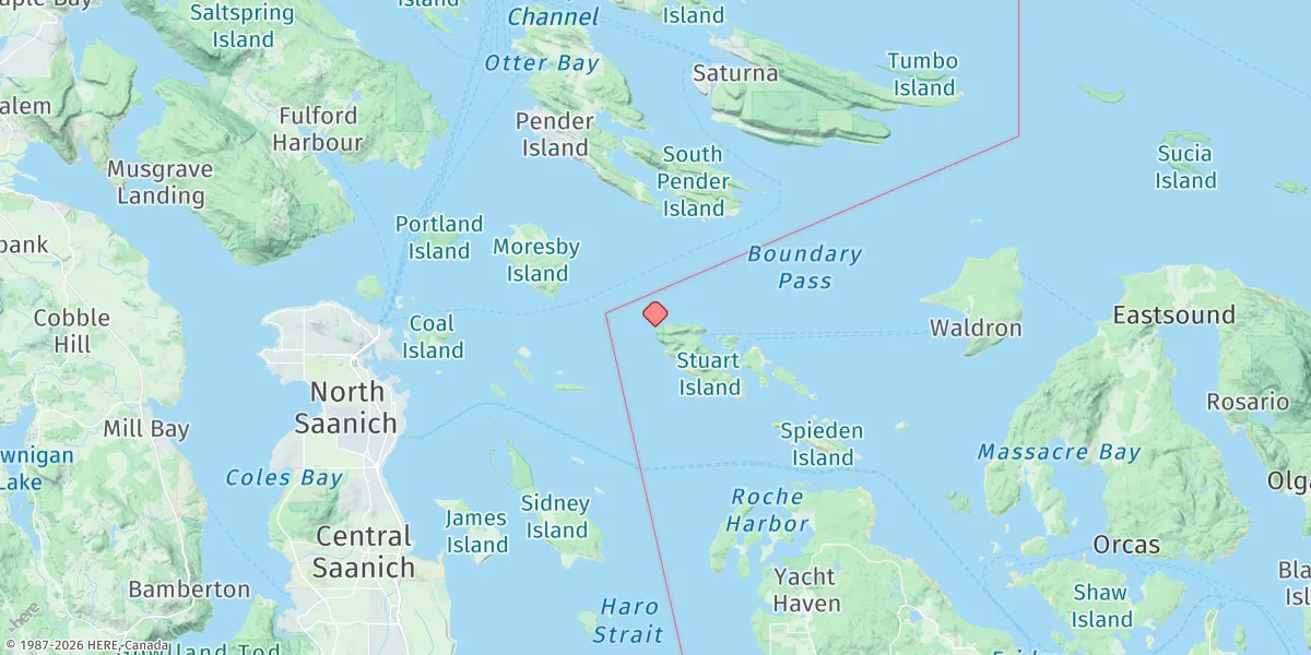 Map preview for Turn Point, Stuart Island, Washington