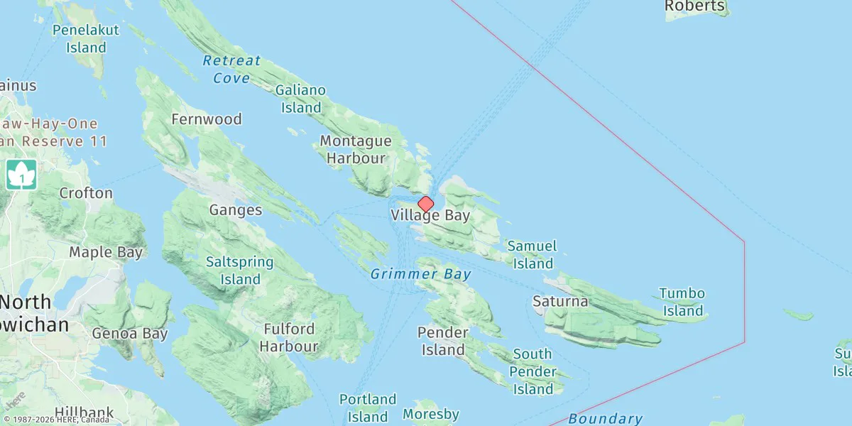 Map preview for Mayne Island (Village Bay)