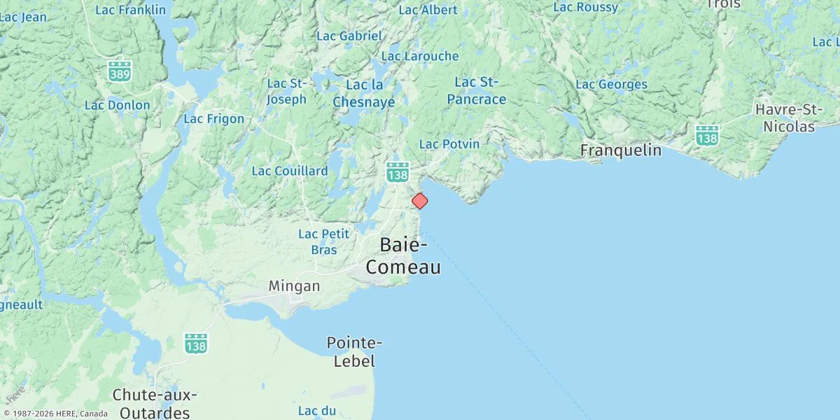 Map preview for Baie Comeau