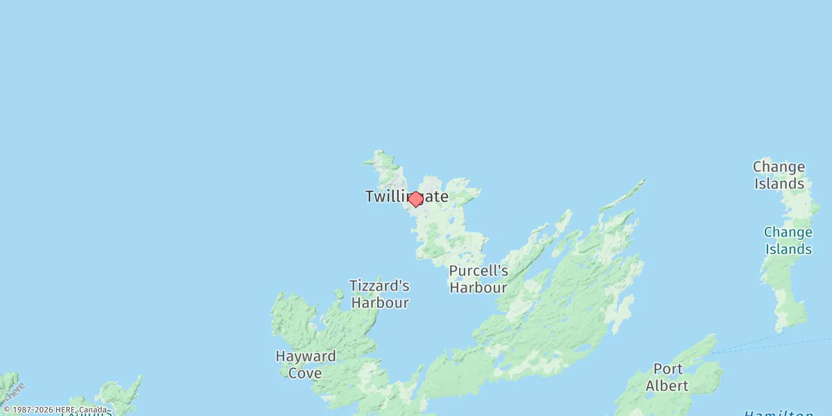 Map preview for Twillingate Harbour