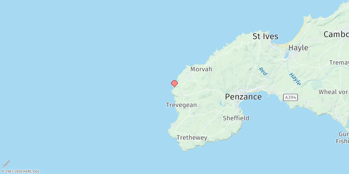 Map preview for Cape Cornwall, England