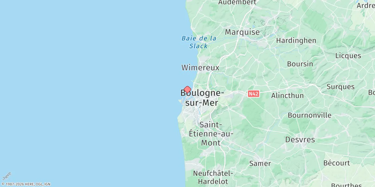 Map preview for Boulogne-sur-Mer