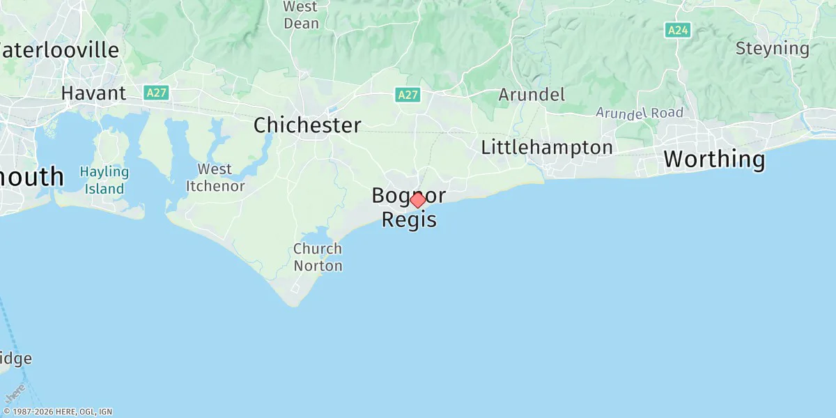 Map preview for Bognor Regis