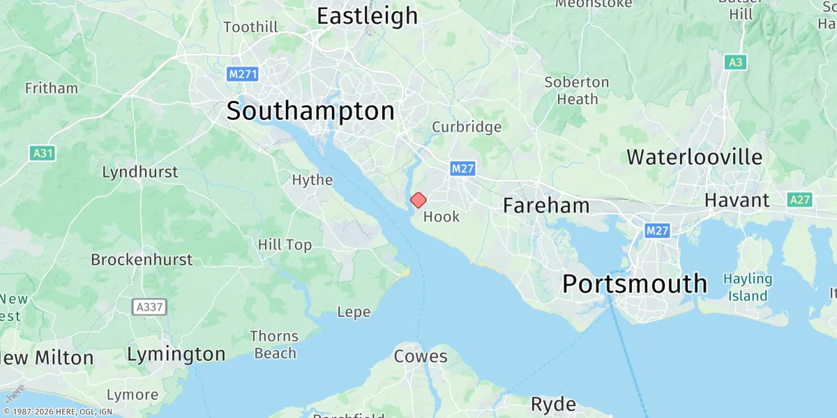 Map preview for Warsash