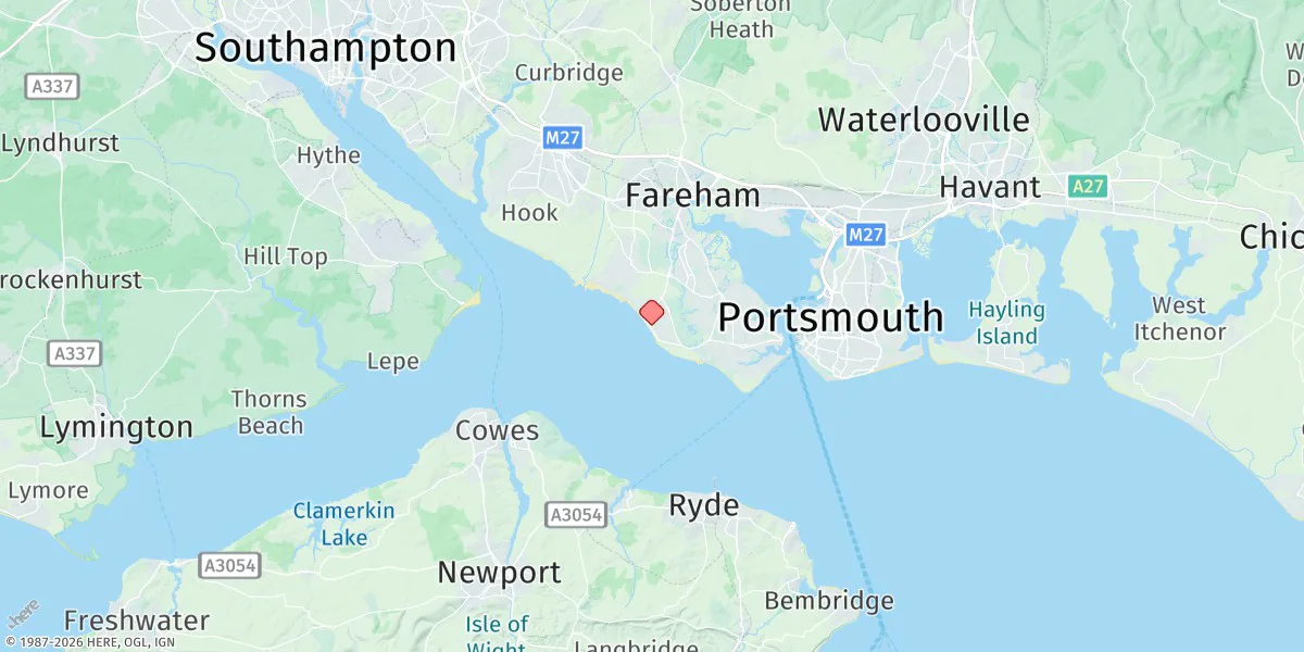 Map preview for Lee-on-the-solent
