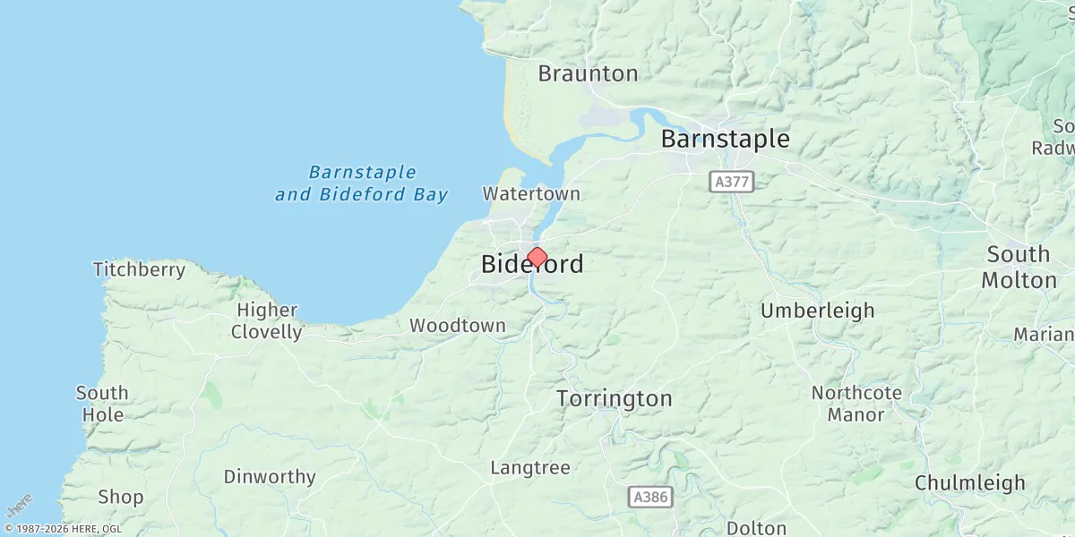 Map preview for Bideford