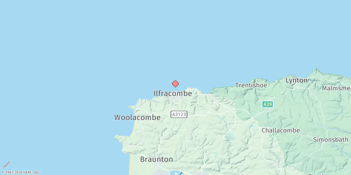 Map preview for Ilfracombe