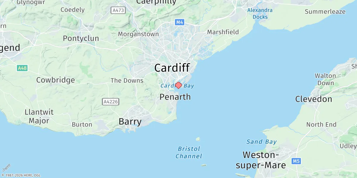 Map preview for Cardiff