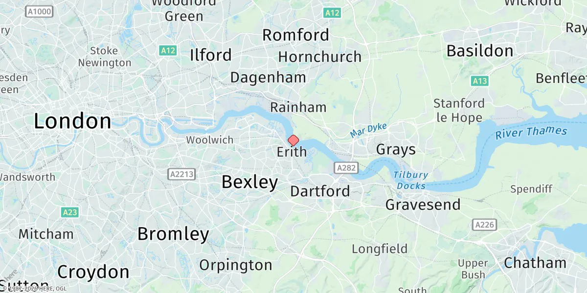 Map preview for Erith