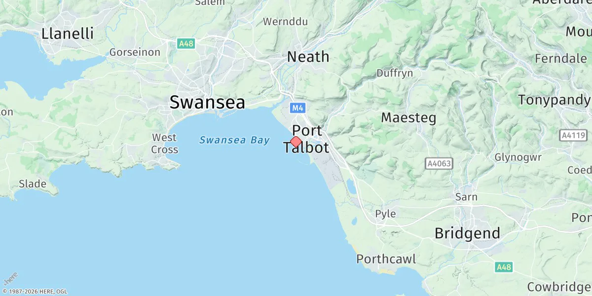 Map preview for Port Talbot
