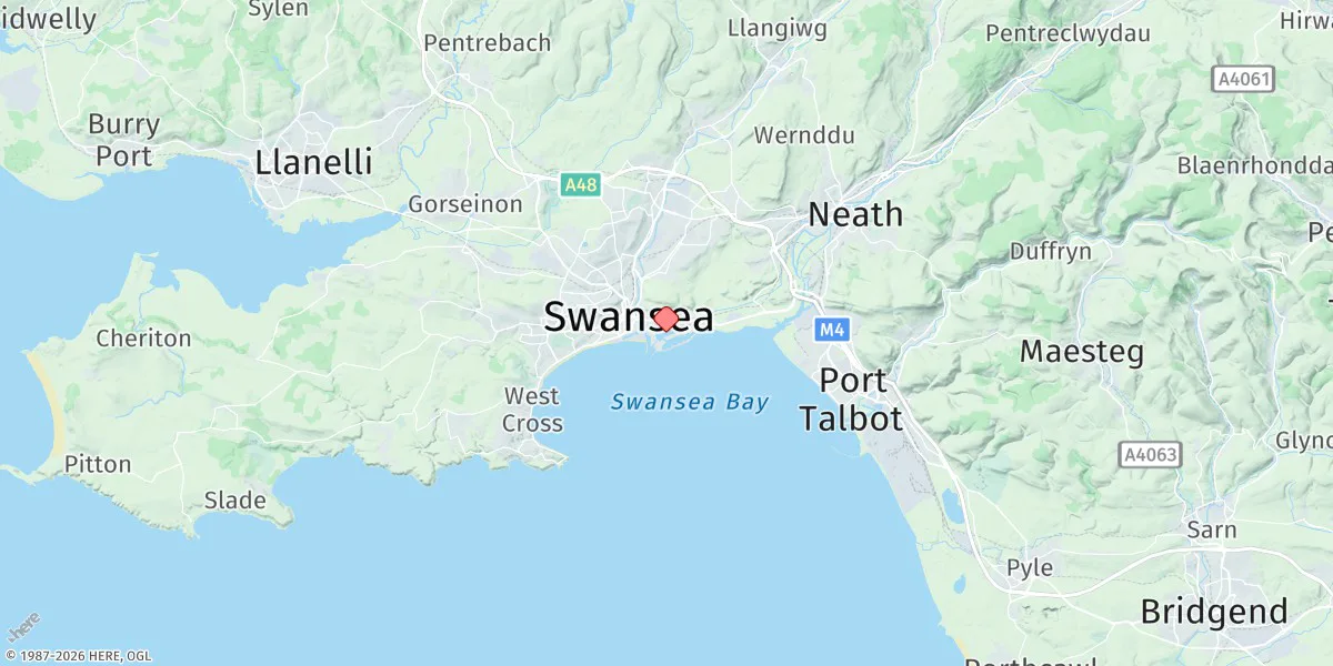 Map preview for Swansea
