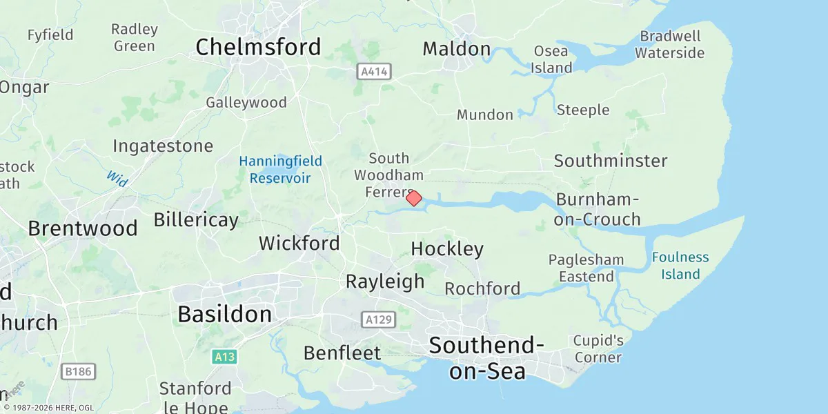Map preview for Hullbridge