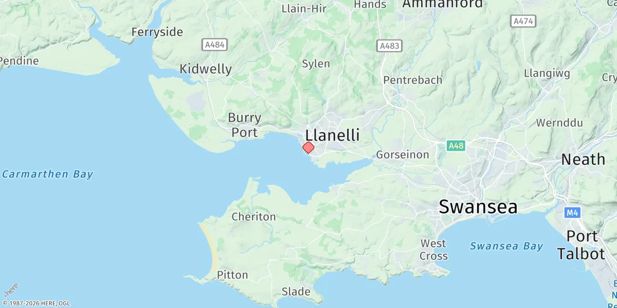 Map preview for Llanelli