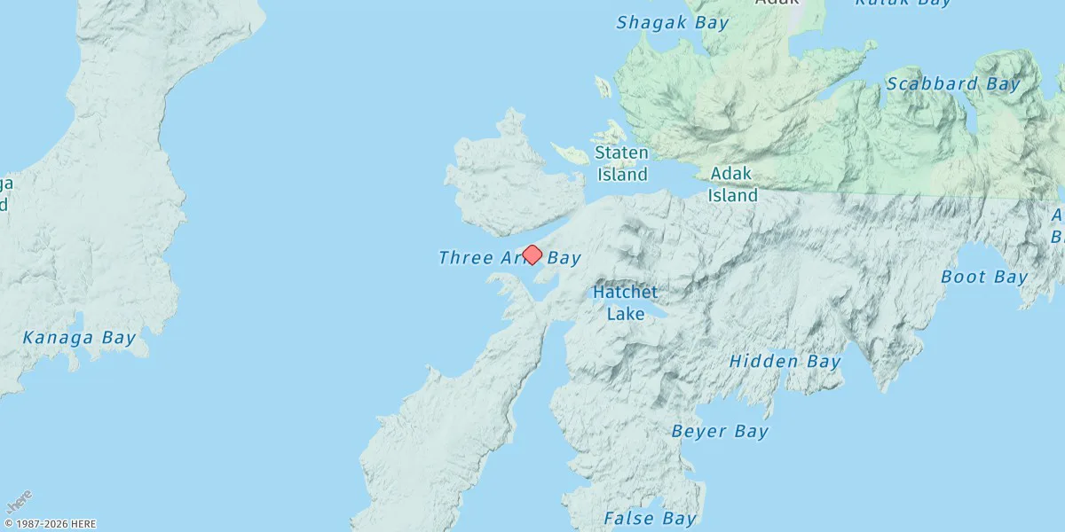 Map preview for Three Arm Bay, Adak Island, Alaska