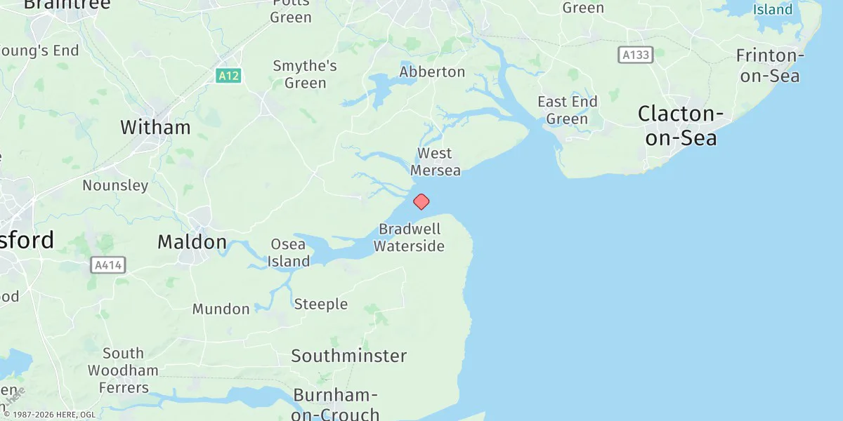 Map preview for Bradwell Waterside