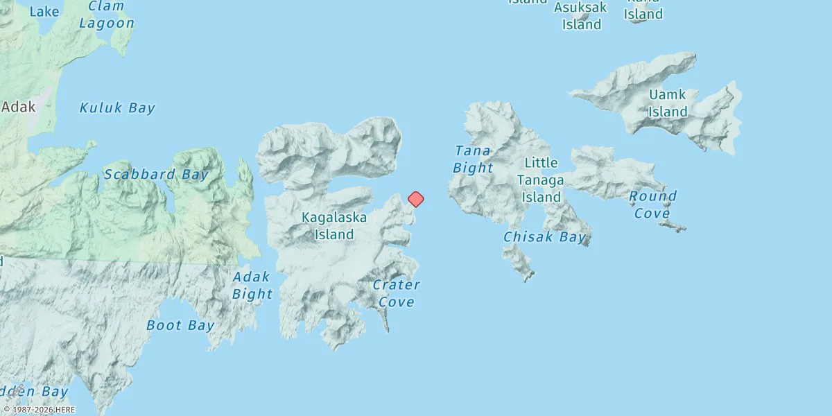 Map preview for Cemetery Point, Kagalaska Island, Aleutian Islands, Alaska