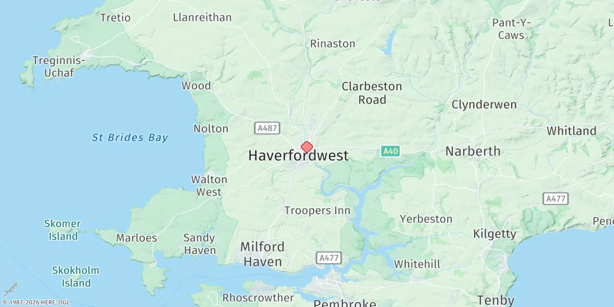 Map preview for Haverfordwest