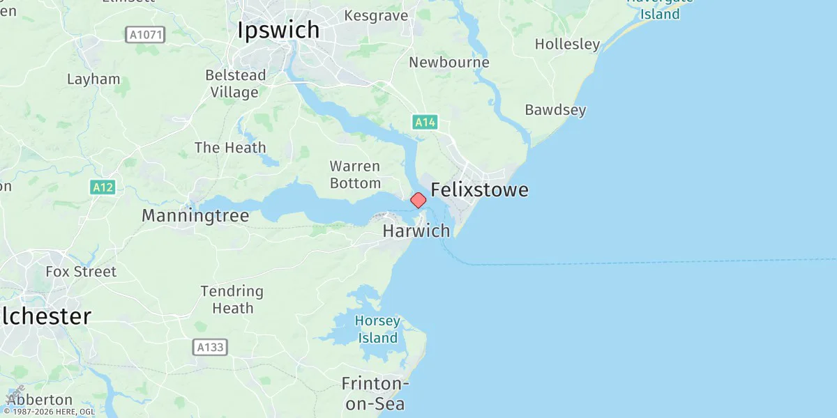Map preview for Harwich