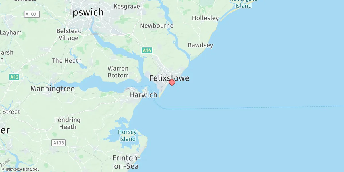 Map preview for Felixtowe Pier