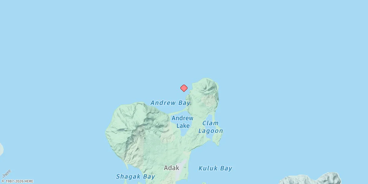 Map preview for Andrew Bay, Adak Island, Alaska