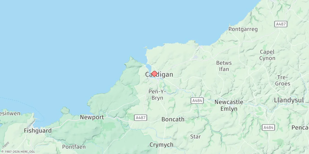 Map preview for Cardigan (Town)