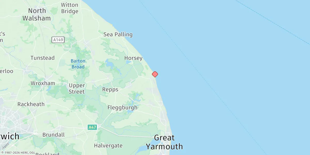 Map preview for Winterton-on-sea