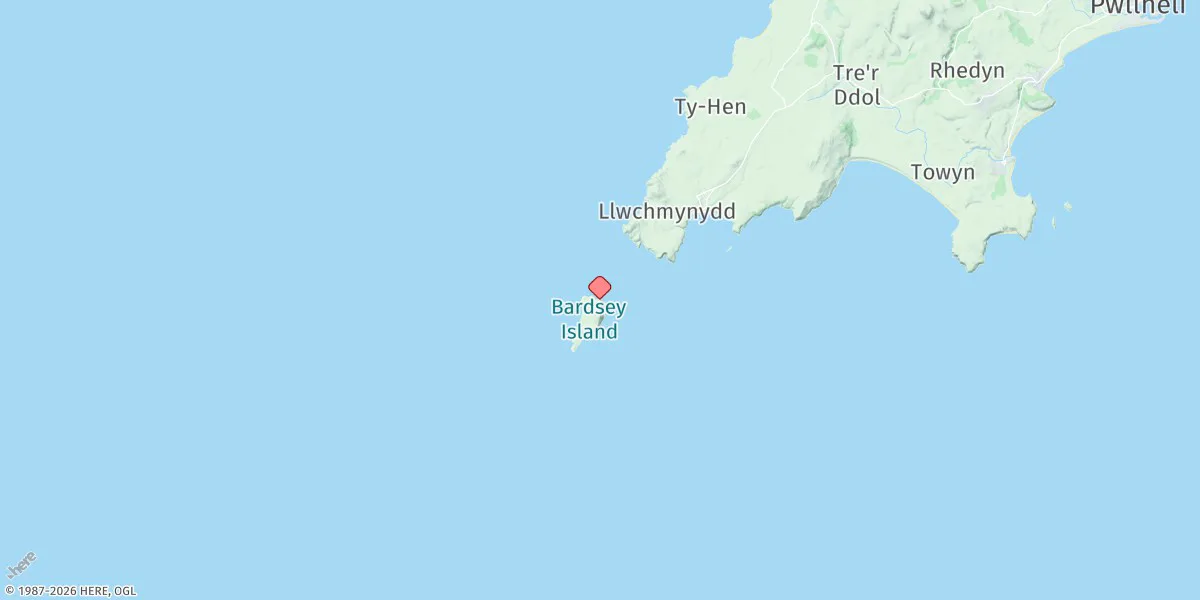 Map preview for Bardsey Island