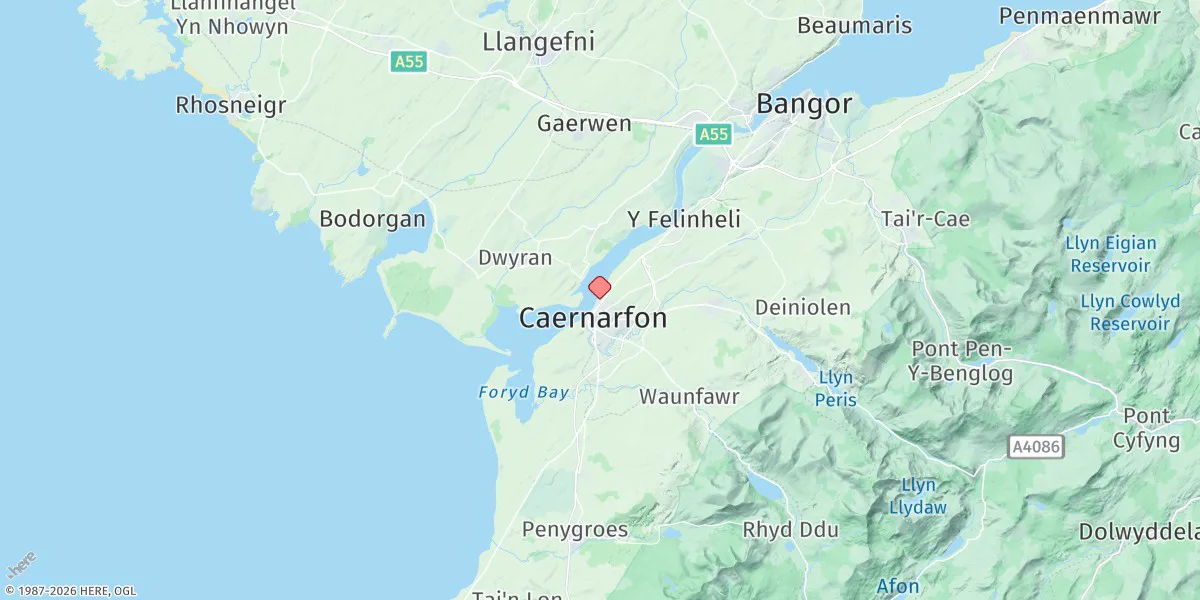 Map preview for Caernarfon