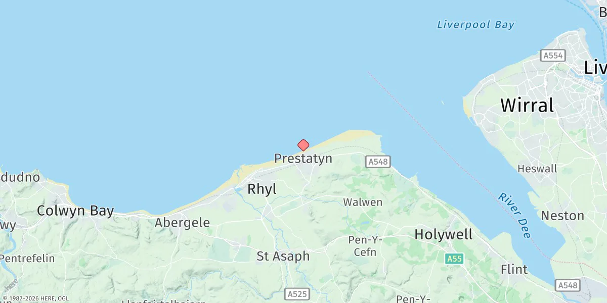 Map preview for Prestatyn