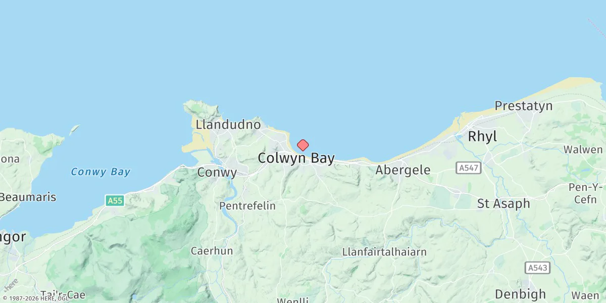 Map preview for Colwyn Bay