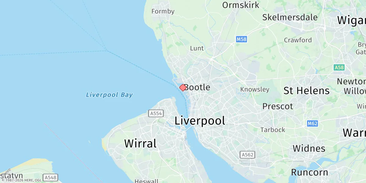 Map preview for Liverpool (Gladstone Dock)