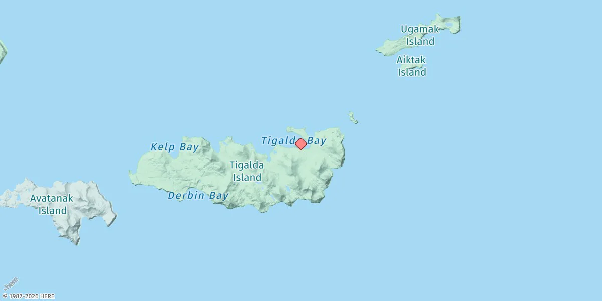 Map preview for Tigalda Bay, Tigalda Island, Aleutian Islands, Alaska