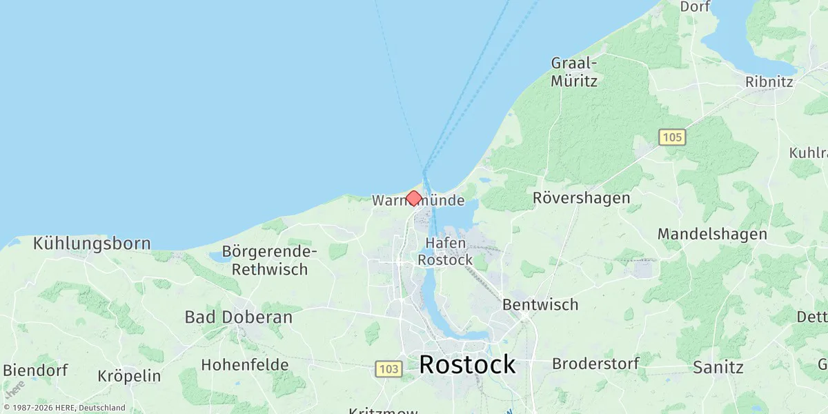 Map preview for Warnemunde