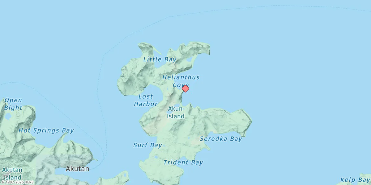 Map preview for Akun Bay, Akun Island, Alaska